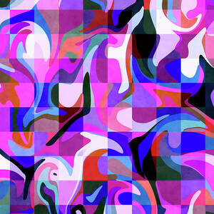 Picasso Pastiche - Contemporary Abstract Painting - Blue, Pink, Violet, Purple by Studio Grafiikka