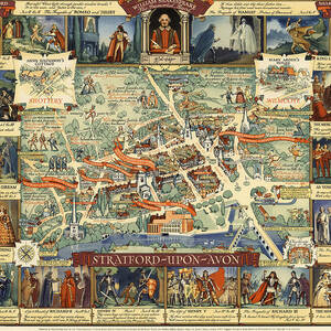 Pictorial literary map of Stratford-upon-Avon by Kerry Lee