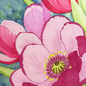 Pink Flower Garden by Deborah League