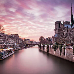 Pink Sunset of Notre Dame by Serge Ramelli