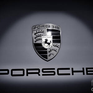 Porsche Car Emblem isolated BW 2 by Stefano Senise Porsche Car Emblem isolated BW 2 by Stefano Senise