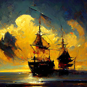 Sailing at Sunset, 01 by AM FineArtPrints Sailing at Sunset, 01 by AM FineArtPrints