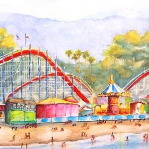 Santa Cruz Beach Boardwalk by Carlin Blahnik CarlinArtWatercolor