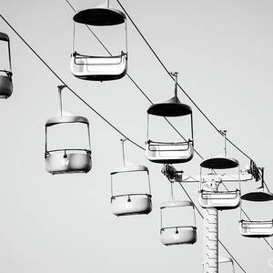 Santa Cruz Sky Glider Ride Black and White Photo by Paul Velgos