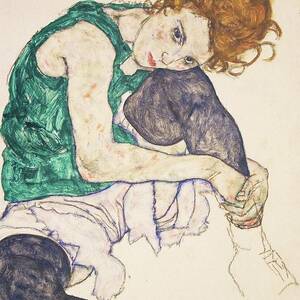 Seated Woman with Bent Knees by Egon Schiele