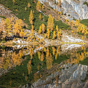 Serene Autumn Lake Federa Reflection by Elvira Peretsman