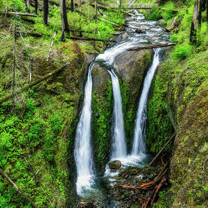 Serene Triple Falls Waterfall Scene by Bruce Block