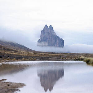 Shiprock in Fog Enduring Silence Desert Landscape Photograph by Robert Niemeier Shiprock in Fog Enduring Silence Desert Landscape Photograph by Robert Niemeier