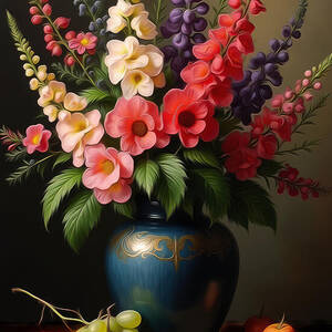 Snapdragon Flowers Wall Art Floral Still Life by Nature Oil Painting Snapdragon Flowers Wall Art Floral Still Life by Nature Oil Painting