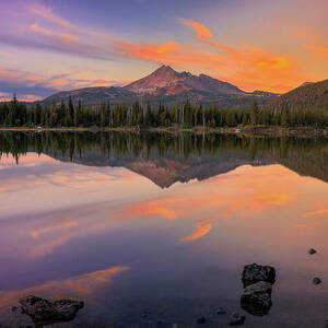 Sparks Lake Oregon Sunset Reflections by Dan Sproul Sparks Lake Oregon Sunset Reflections by Dan Sproul