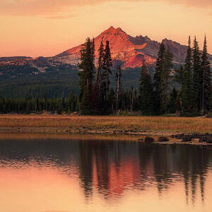 Sparks Lake Sisters Sunset Reflection by Dan Sproul Sparks Lake Sisters Sunset Reflection by Dan Sproul