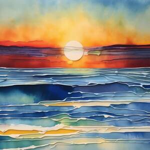 Stylized Sunset by Eris And AI Stylized Sunset by Eris And AI