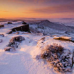 Sunrise at Froggatt edge, Derbyshire Peak District, England by Neale And Judith Clark
