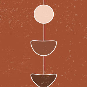 Terracotta Abstract 24 - Modern, Contemporary Art - Abstract Organic Shapes - Brown - Pendulum by Studio Grafiikka