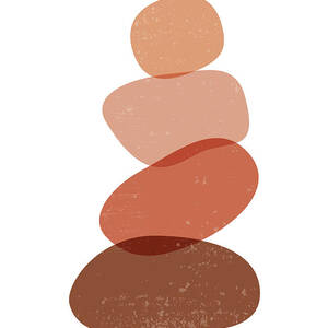 Terracotta Abstract 60 - Modern, Contemporary Art - Abstract Organic Shapes - Zen Pebbles - Brown by Studio Grafiikka