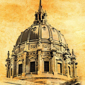The dome of the San Francisco City Hall blended on old paper by Nicko Prints