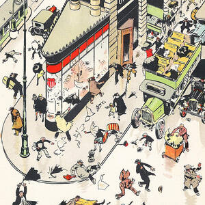 The Flatiron Building - Up and Down New York - NY scenes and sites by Tony Sarg by Tony Sarg