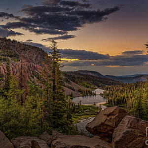 Twin Lakes, Mammoth Lakes at Sunset by Abigail Diane Photography