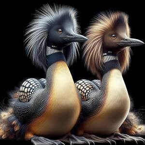 Two Crested Loons by David Manlove