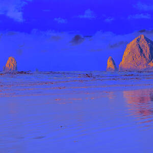 Vibrant Haystack Rock at Cannon Beach by Bruce Block