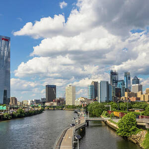 View Of Philadelphia From South Street Bridge by Elvira Peretsman