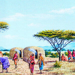 Village Life - 1 by Joseph Thiongo