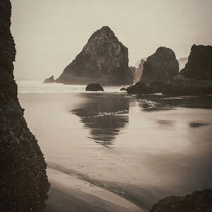 Vintage Misty Coast Lincoln City Oregon by Dan Sproul Vintage Misty Coast Lincoln City Oregon by Dan Sproul