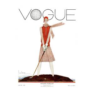 A Vintage Vogue Magazine Cover Of A Woman #12 by Georges Lepape A Vintage Vogue Magazine Cover Of A Woman #12 by Georges Lepape