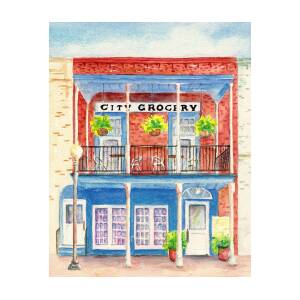 City Grocery Oxford Mississippi by Carlin Blahnik CarlinArtWatercolor