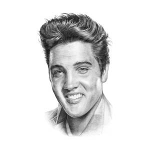 Elvis Presley Drawing by Vlado Ondo - Metal Posters