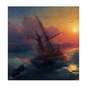 The Shipwreck, 1883 Painting by Ivan Aivazovsky - Metal Posters