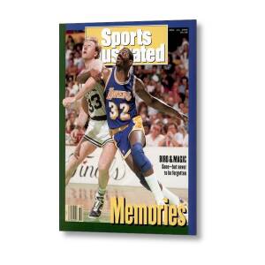 Los Angeles Lakers Magic Johnson And Boston Celtics Larry Sports Illustrated Cover Metal Print by Sports Illustrated