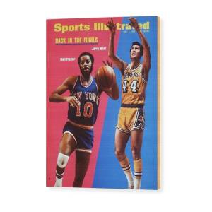 Los Angeles Lakers Jerry West And New York Knicks Walt Sports Illustrated Cover Wood Print by Sports Illustrated