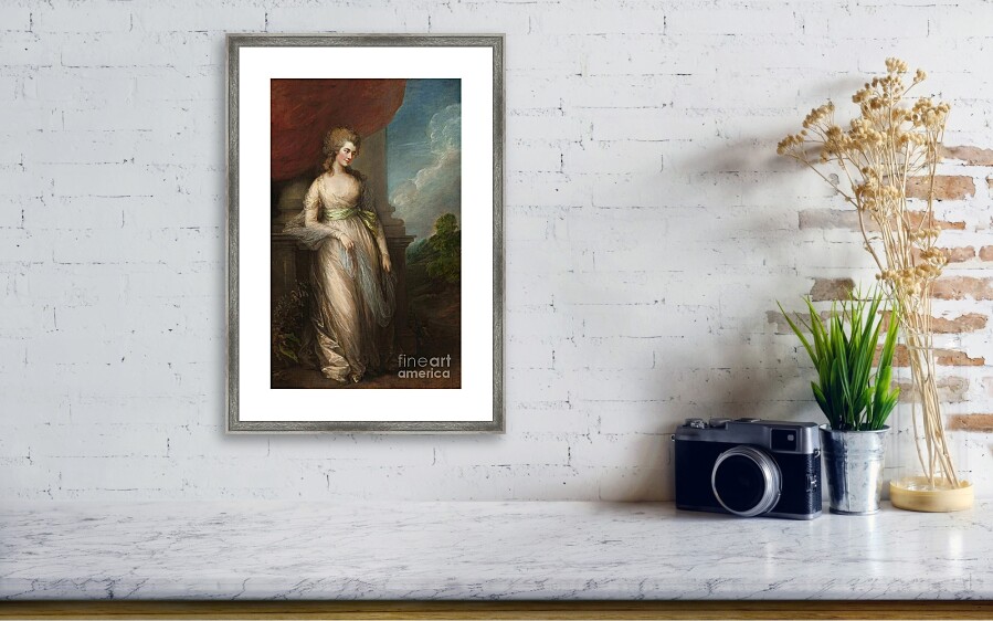 Thomas Gainsborough, Georgiana, Duchess of Devonshire, 1783, as a framed print on a wall